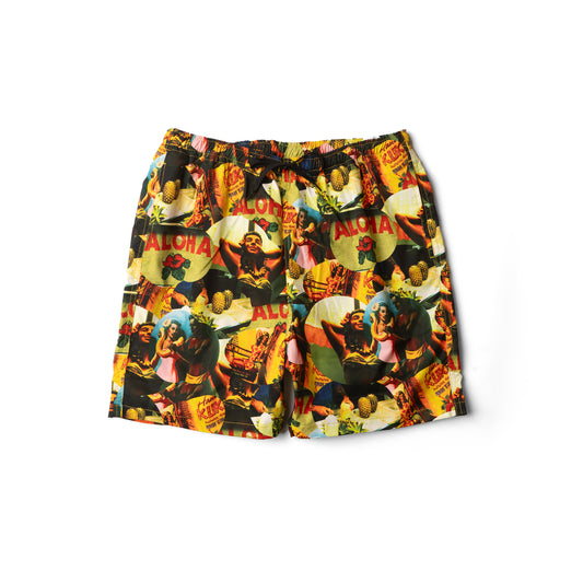 WEZ COLLAGE BEACH SHORTS