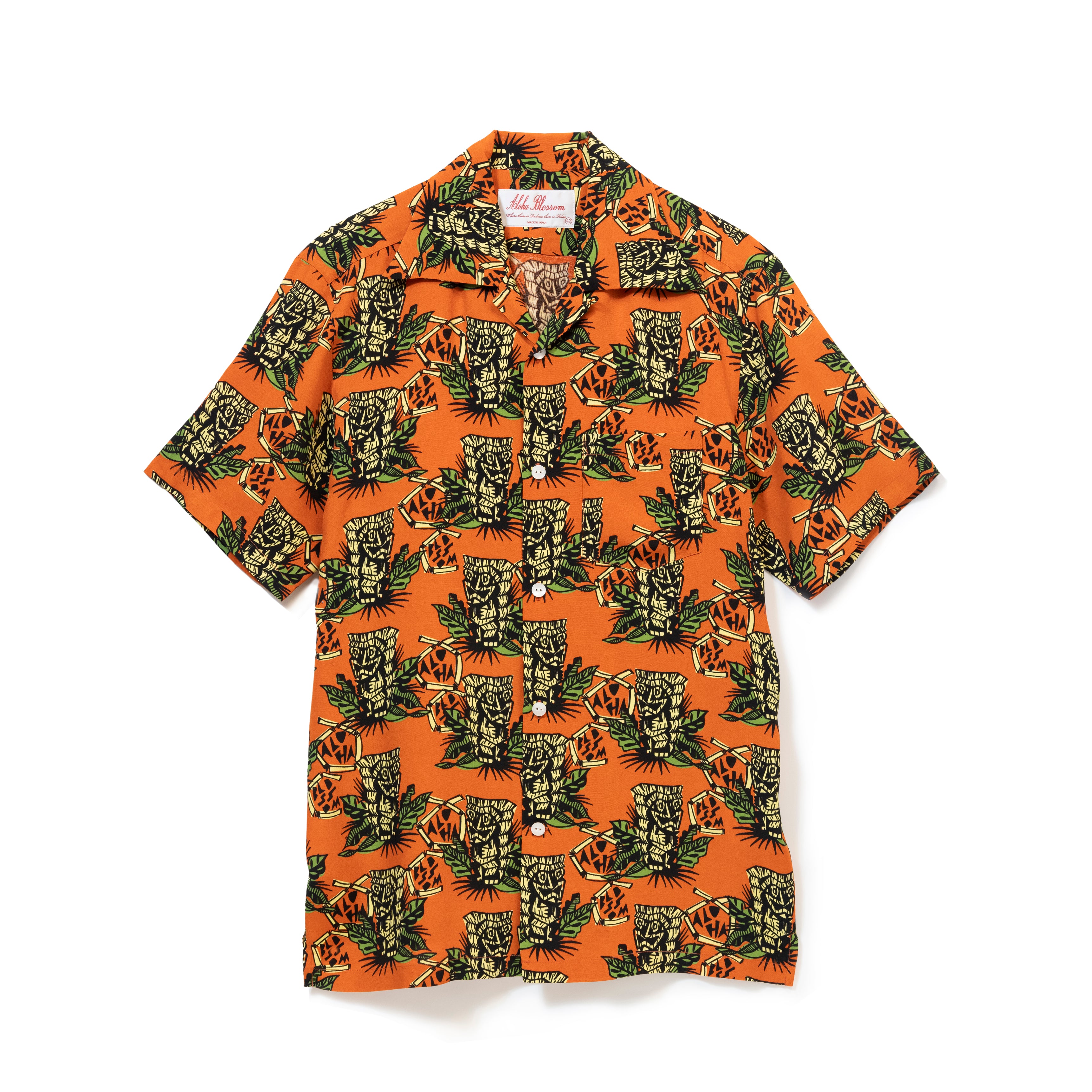 TIKI SHORT SLEEVE ORANGE – Alohablossom