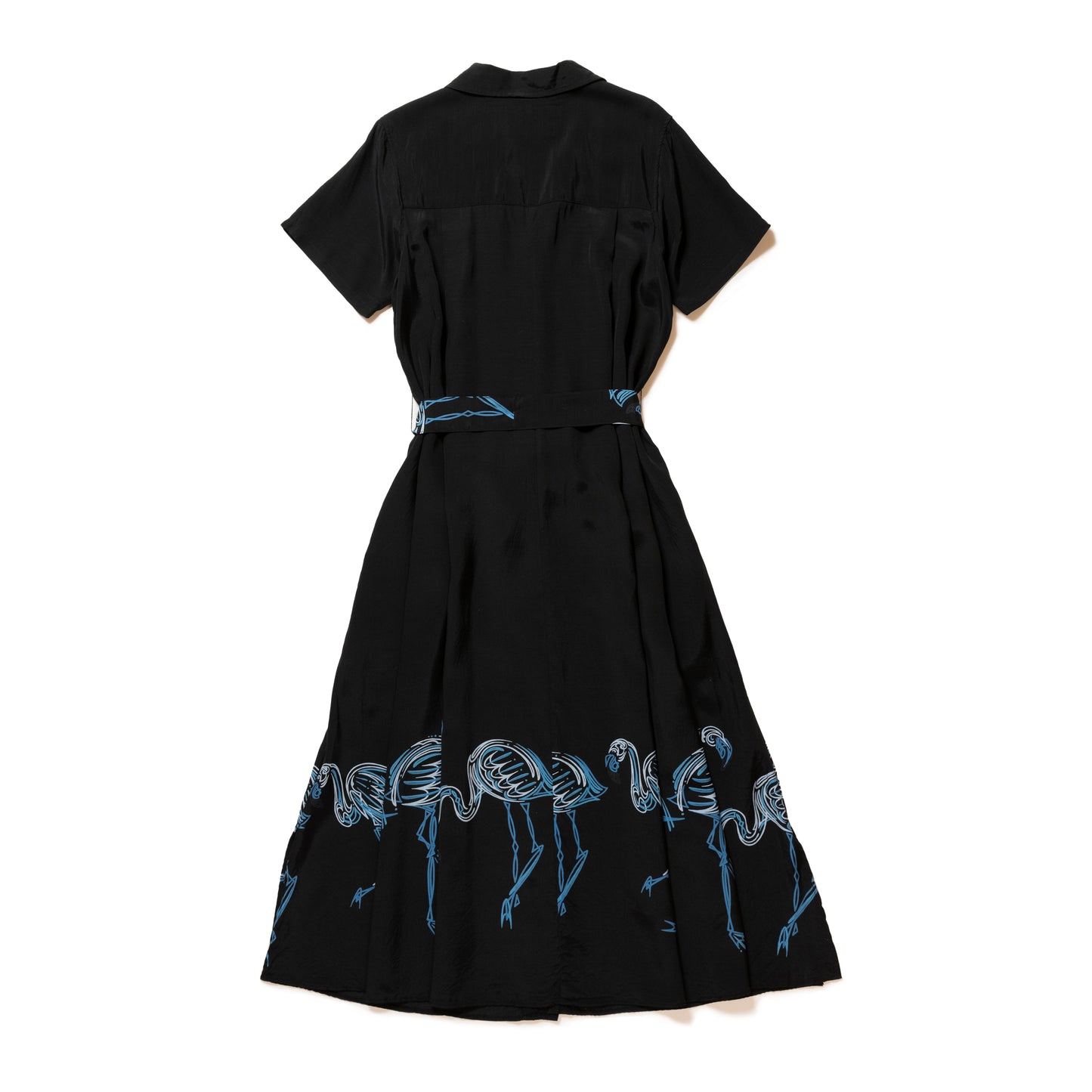 FLAMINGO DRESS BLACKxBLUE