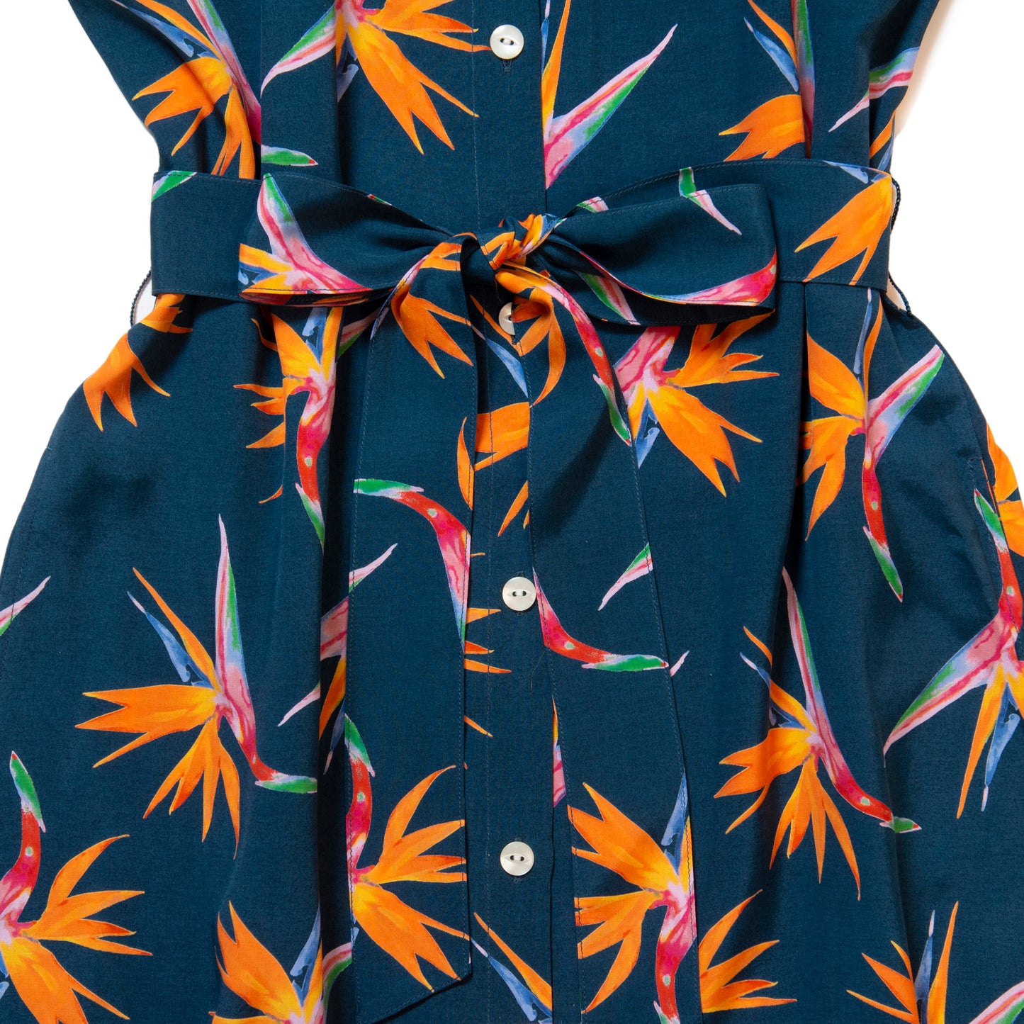 BIRDS OF PARADISE DRESS NAVY