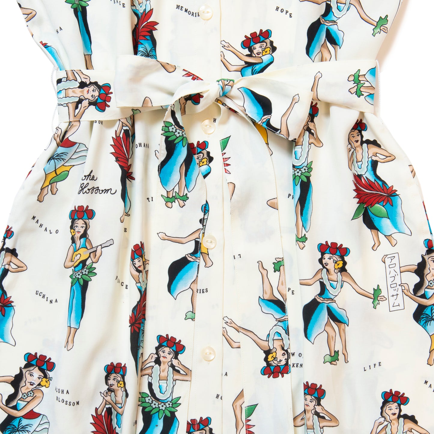 HULA GIRL DRESS NATURAL WHITE