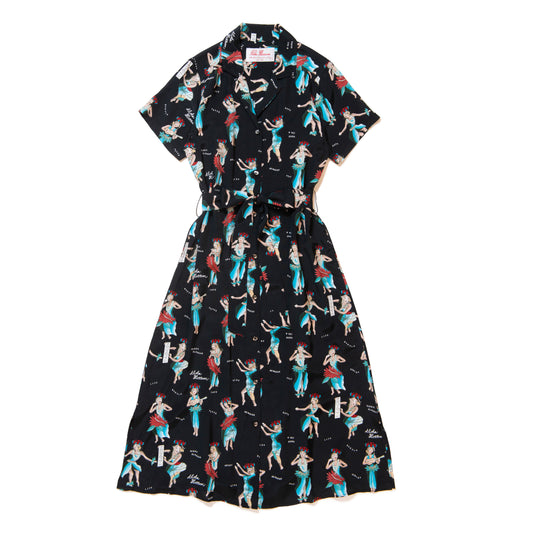 HULA GIRL DRESS BLACK