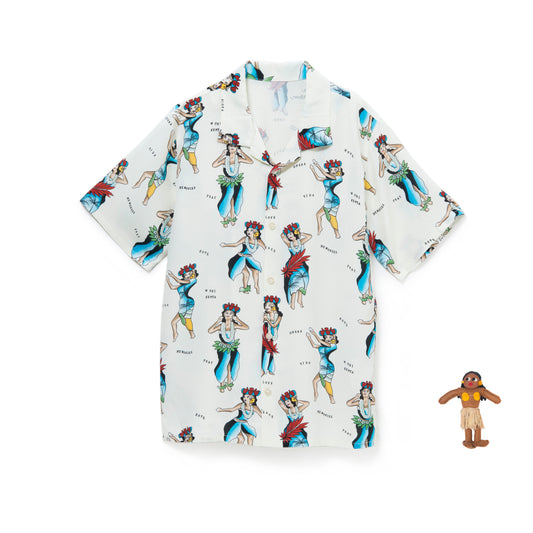 HULA GIRL KIDS SHIRTS WHITE