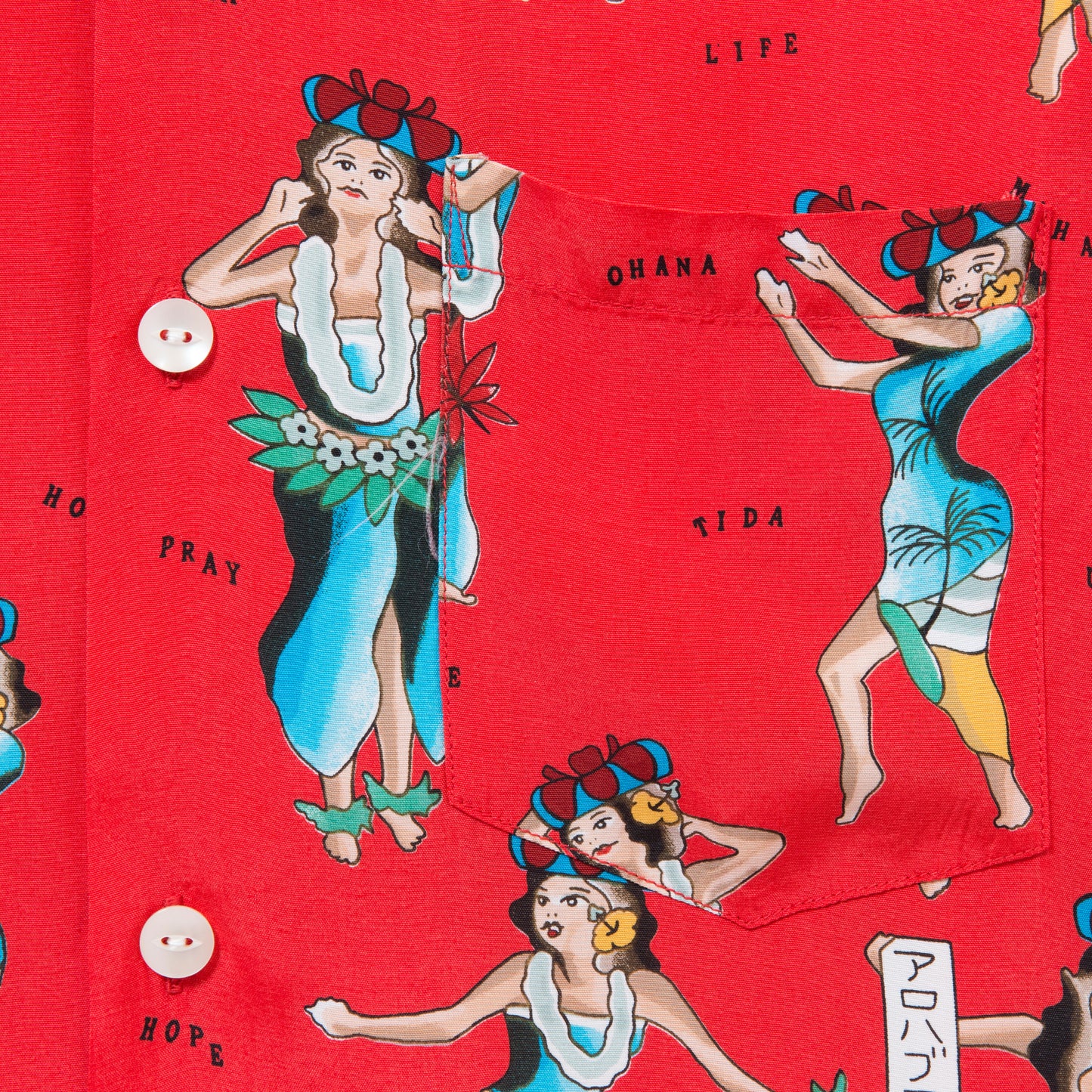 HULA GIRL SHORT SLEEVE RED