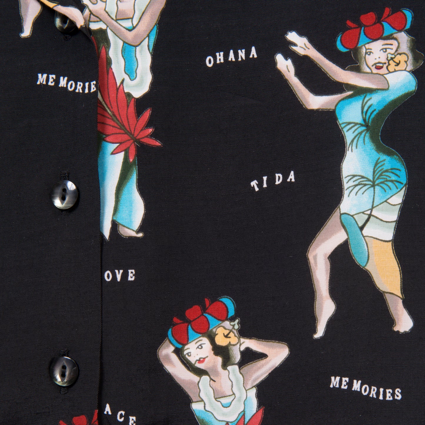 HULA GIRL SHORT SLEEVE BLACK