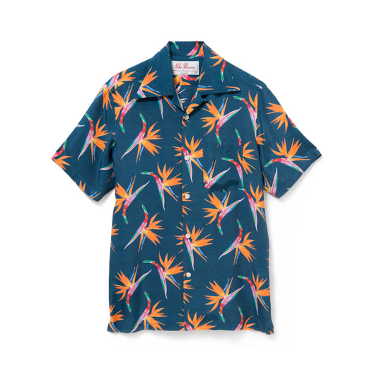 BIRDS OF PARADISE SHORT SLEEVE NAVY