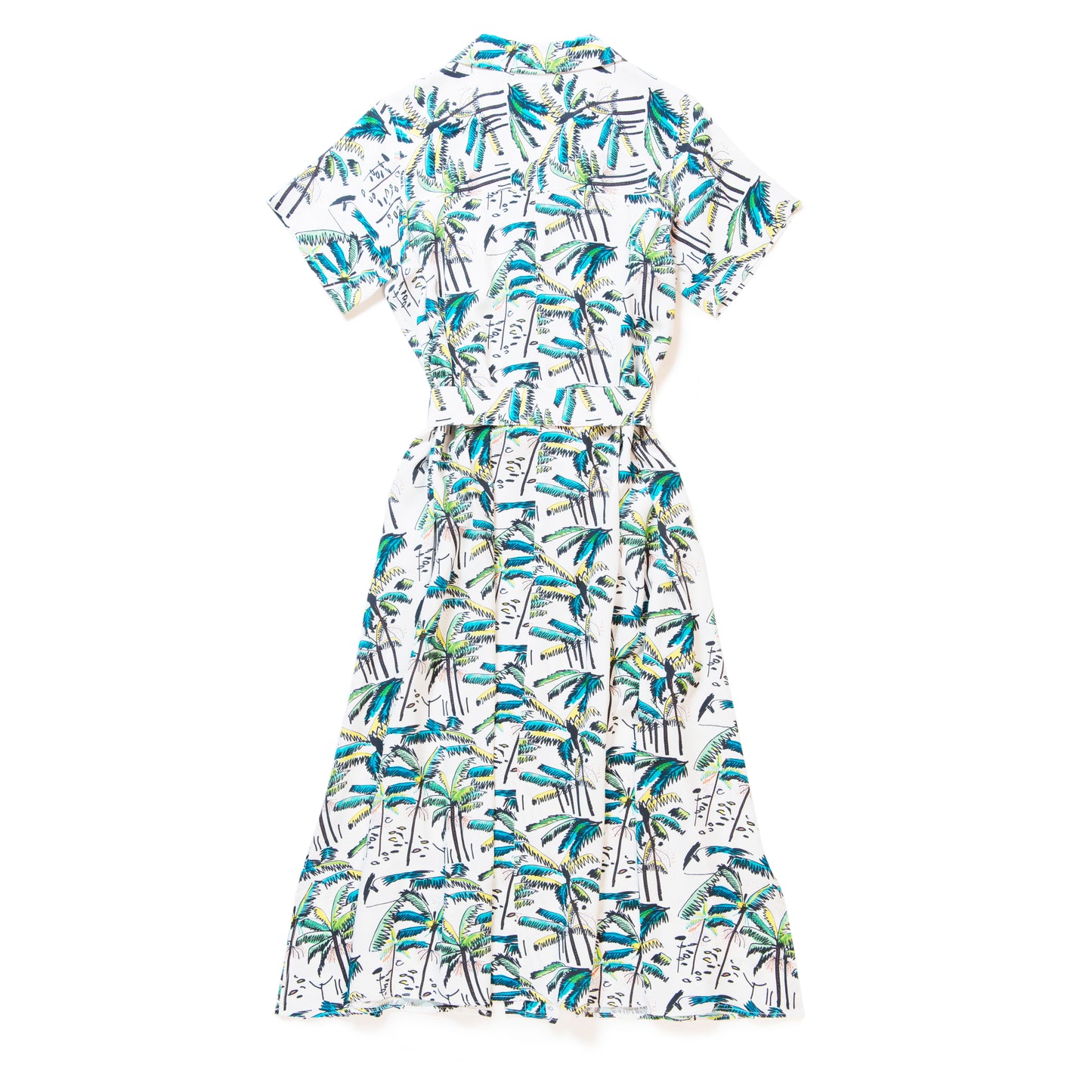 PALM TREE DRESS WHITE