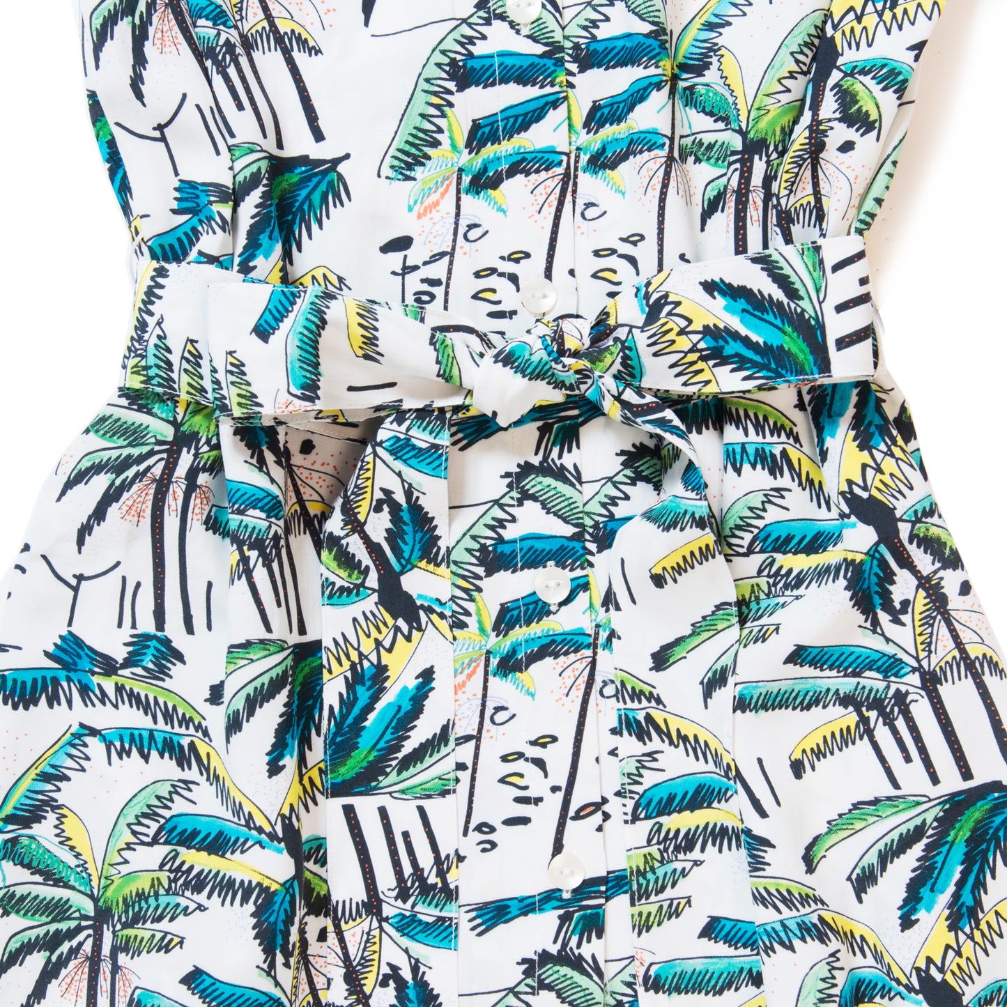 PALM TREE DRESS WHITE