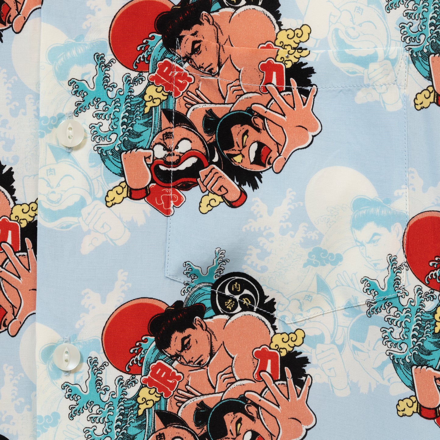 千代の富士 VS キン肉マンVSウルフマン LONG SLEEVE BLUE