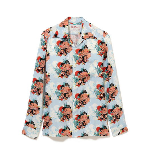 千代の富士 VS キン肉マンVSウルフマン LONG SLEEVE BLUE