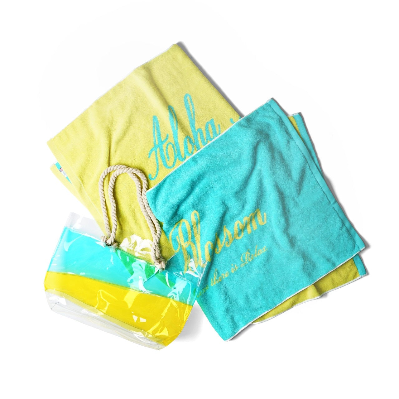LOGO BEACH TOWL BLUE