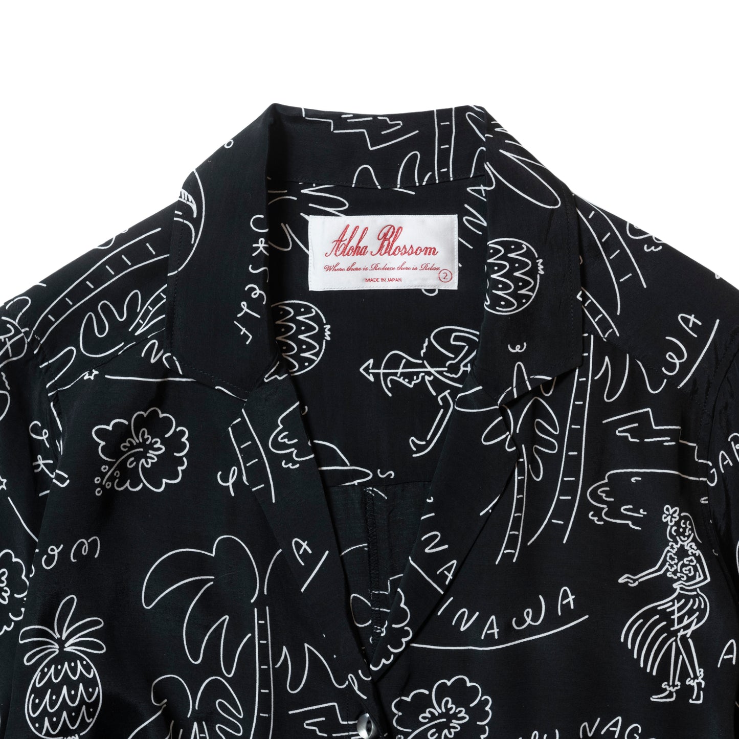 HAWAIIAN SHORT SLEEVE BLACK&WHITE