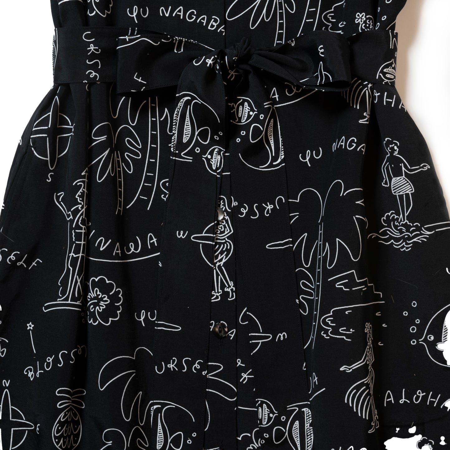 HAWAIIAN DRESS BLACK&WHITE