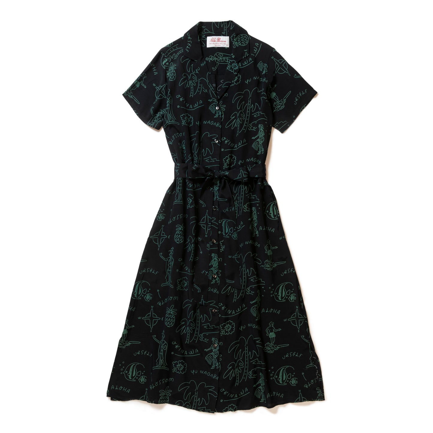 HAWAIIAN DRESS BLACK&GREEN