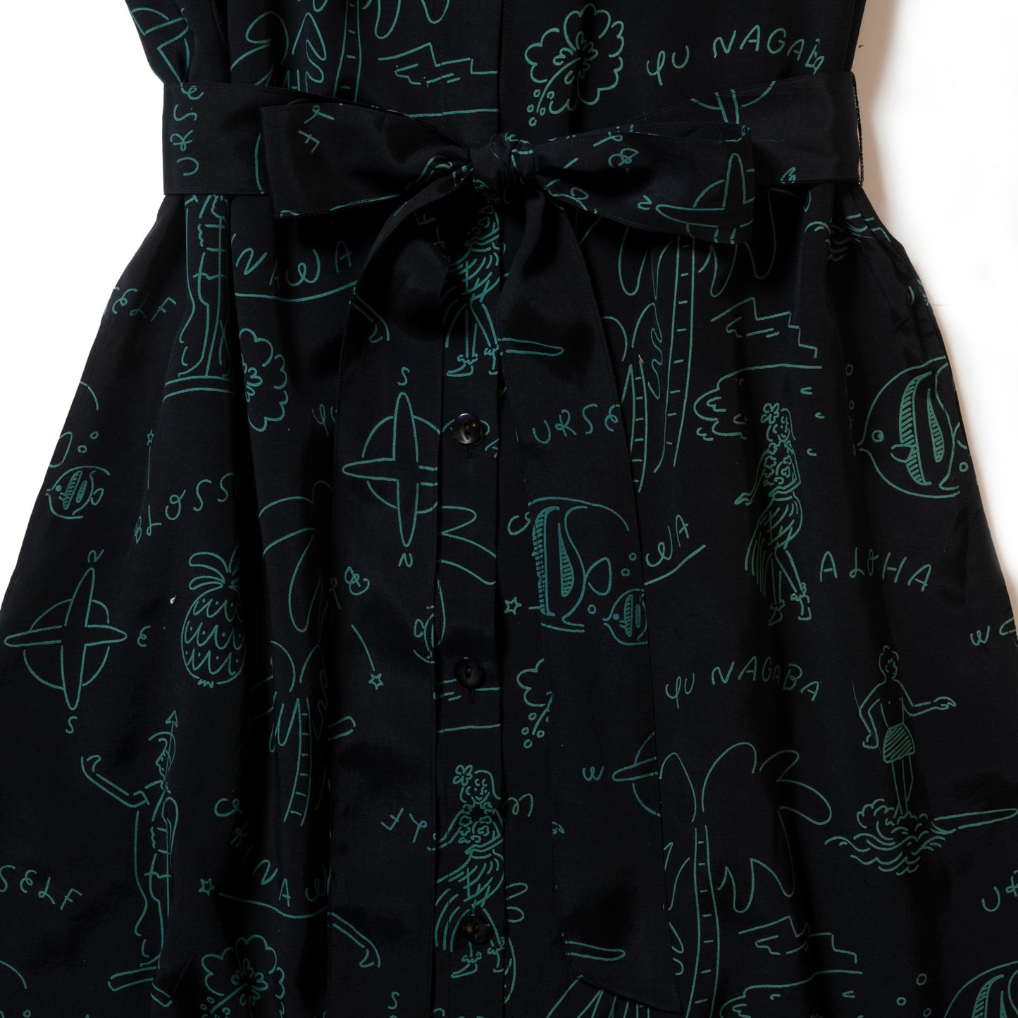 HAWAIIAN DRESS BLACK&GREEN