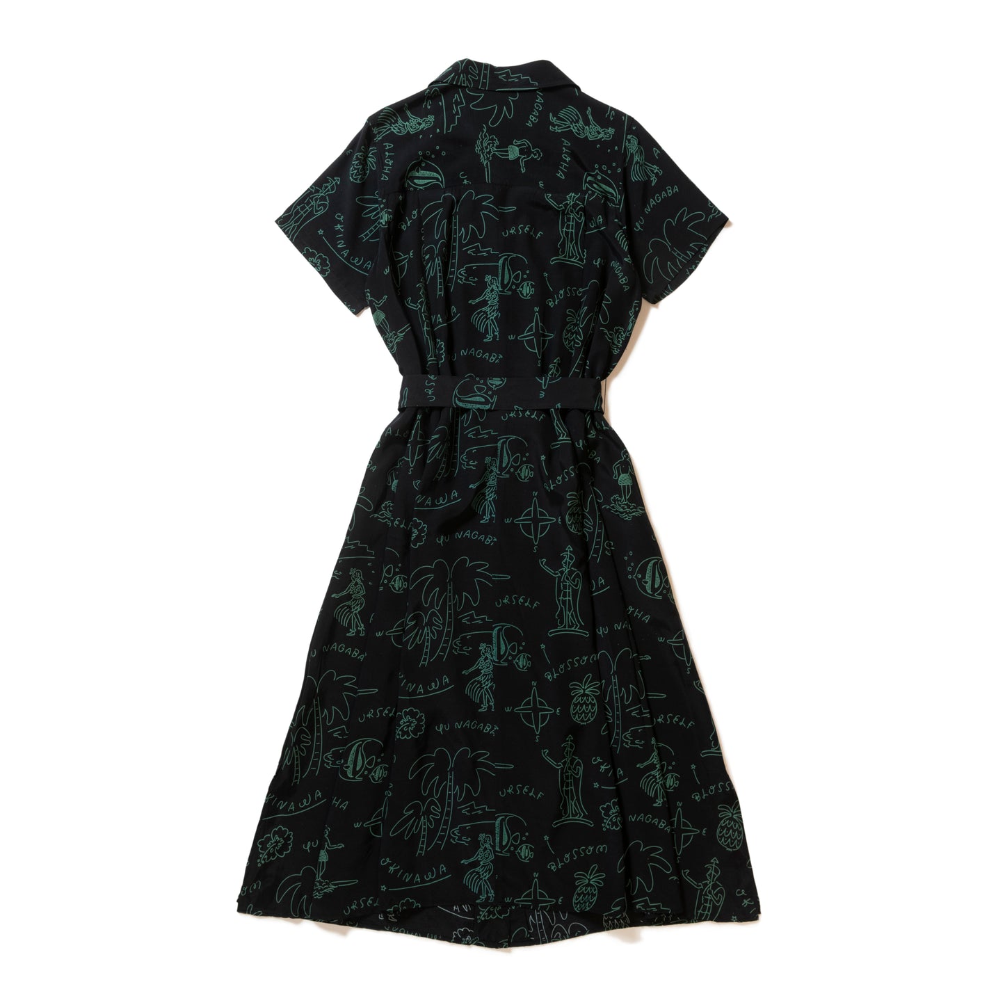 HAWAIIAN DRESS BLACK&GREEN