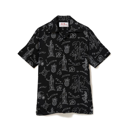 HAWAIIAN SHORT SLEEVE BLACK&WHITE