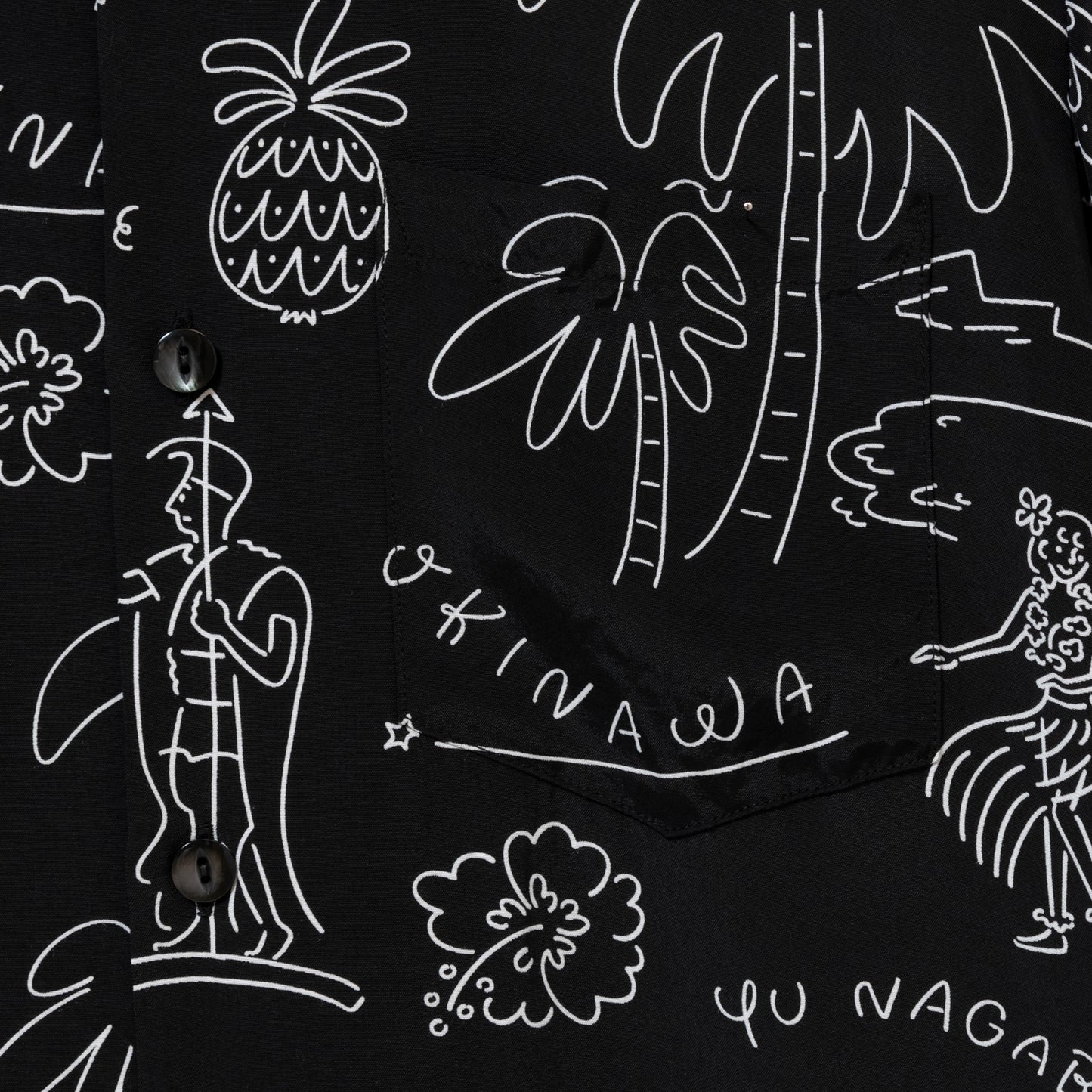 HAWAIIAN SHORT SLEEVE BLACK&WHITE