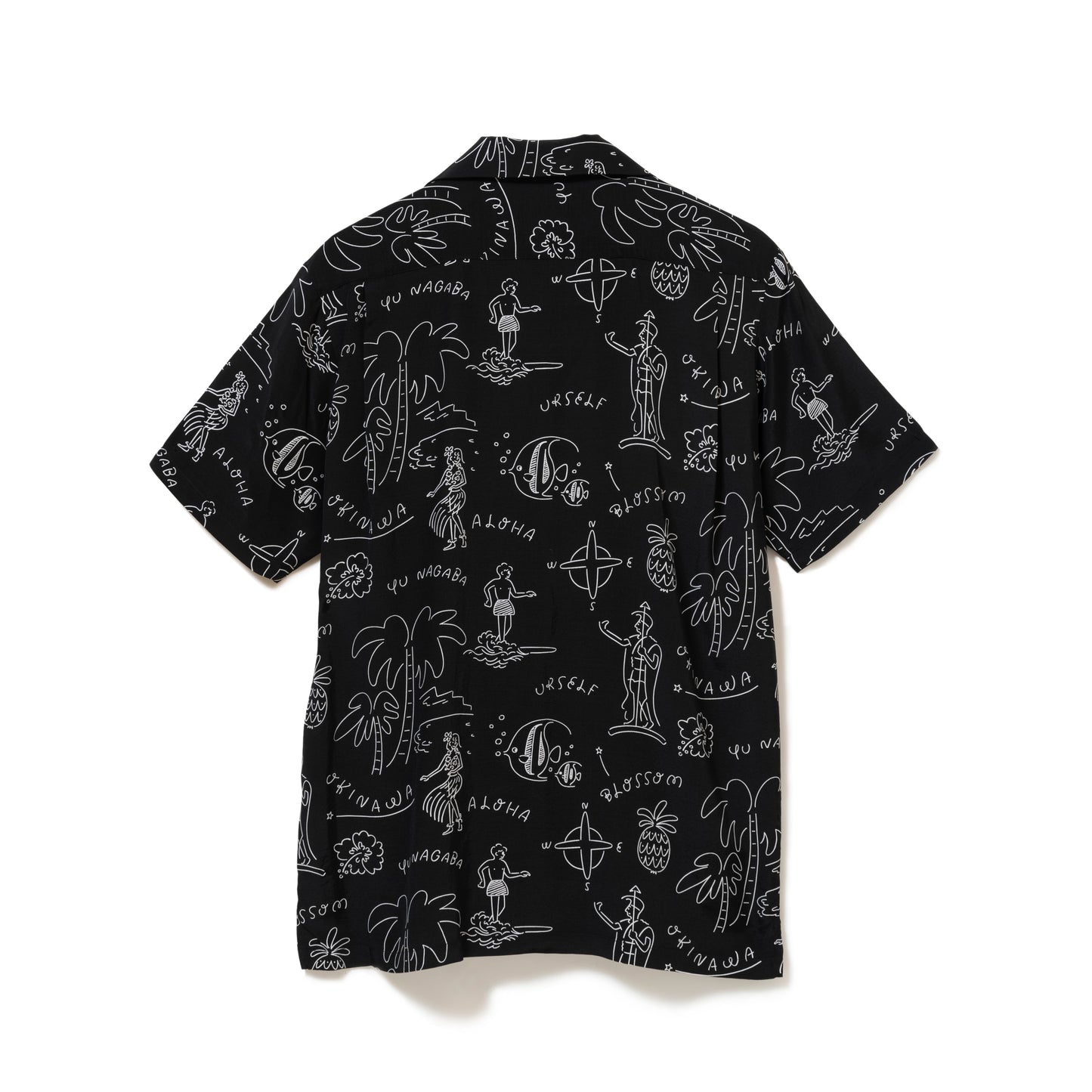 HAWAIIAN SHORT SLEEVE BLACK&WHITE