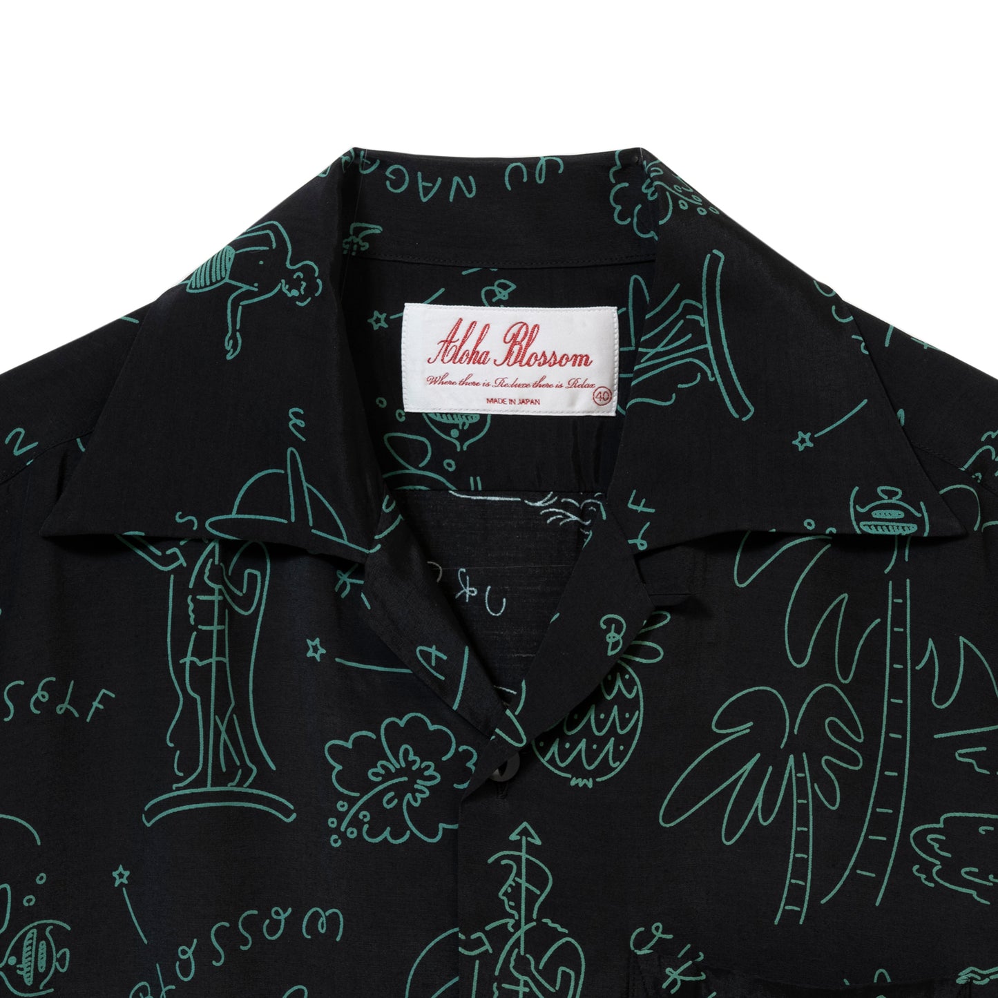 HAWAIIAN SHORT SLEEVE BLACK&GREEN