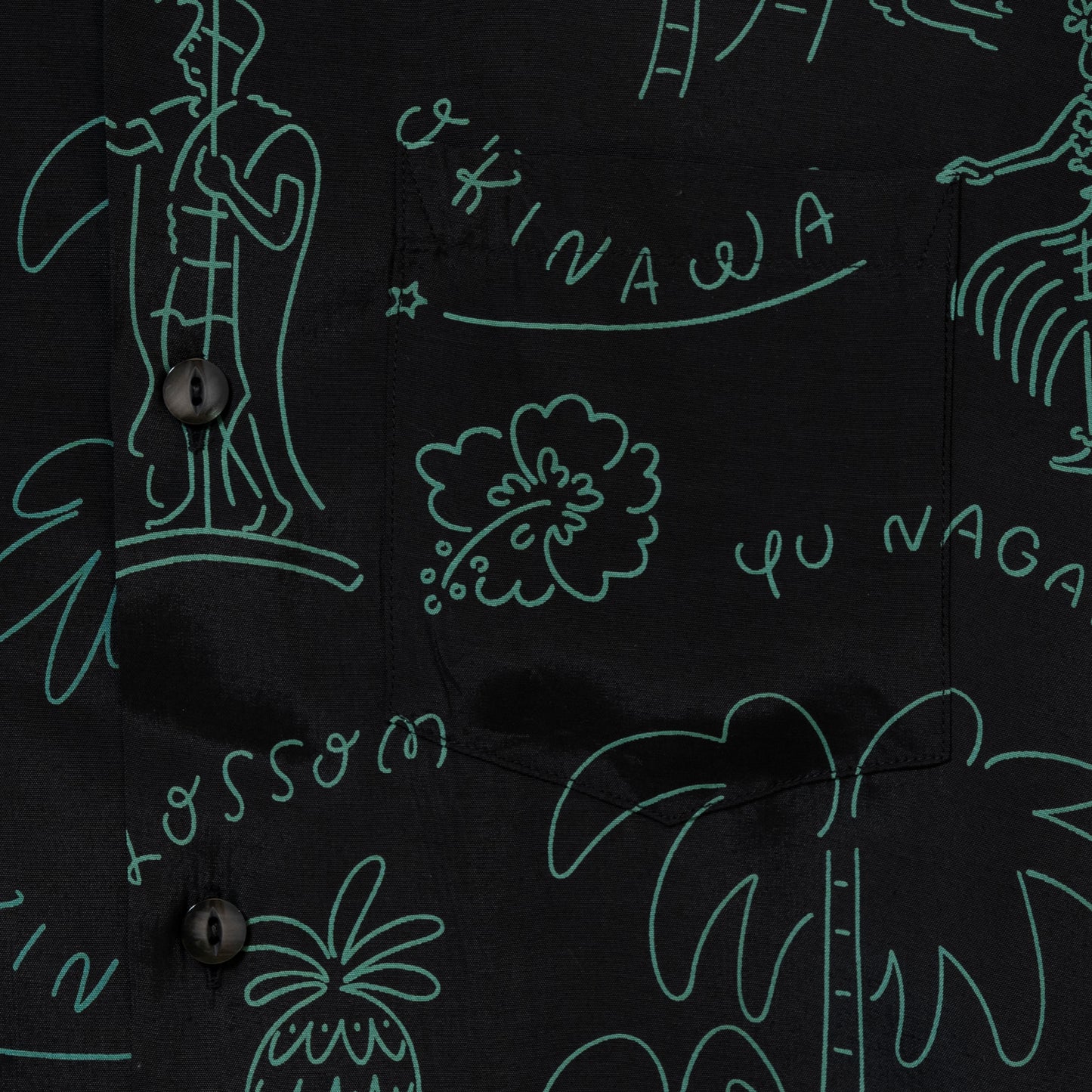 HAWAIIAN SHORT SLEEVE BLACK&GREEN