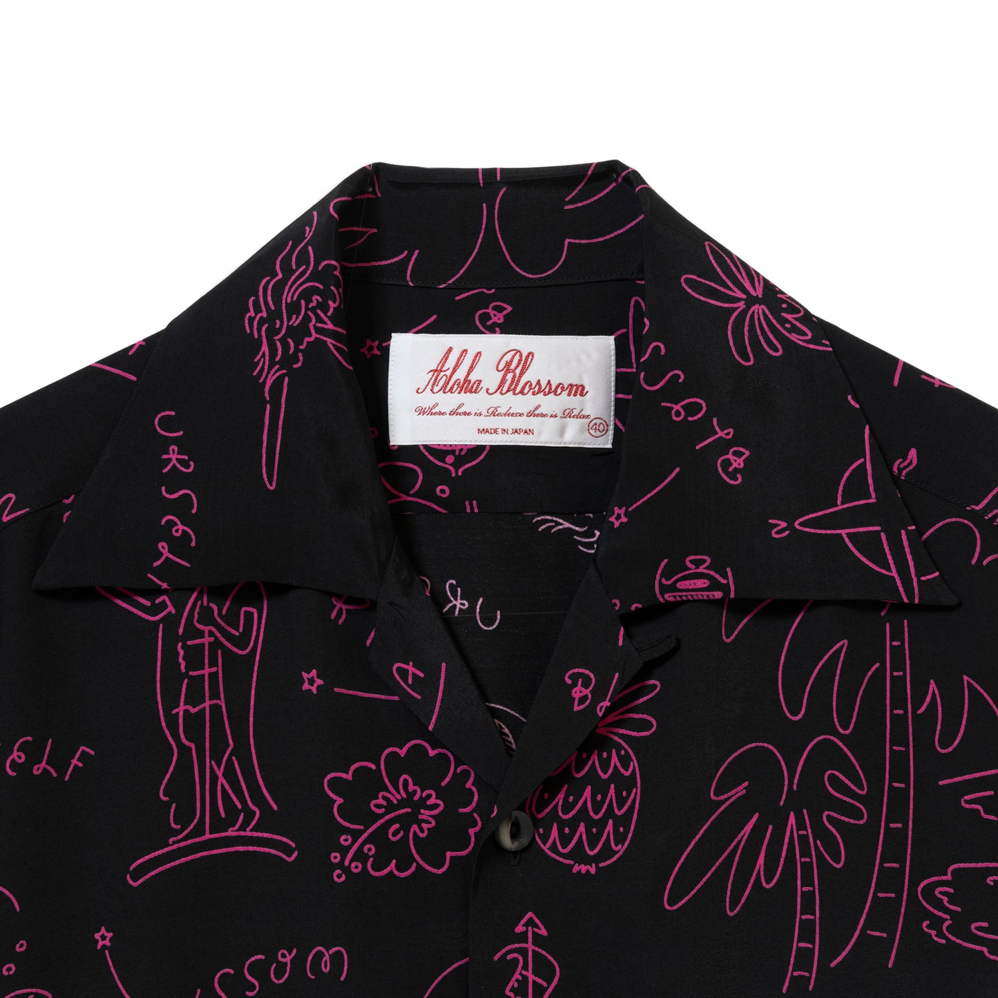 HAWAIIAN SHORT SLEEVE BLACK&PINK
