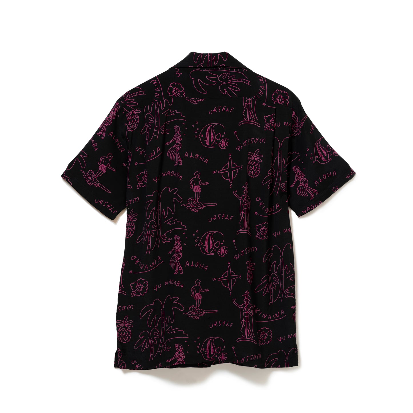 HAWAIIAN SHORT SLEEVE BLACK&PINK