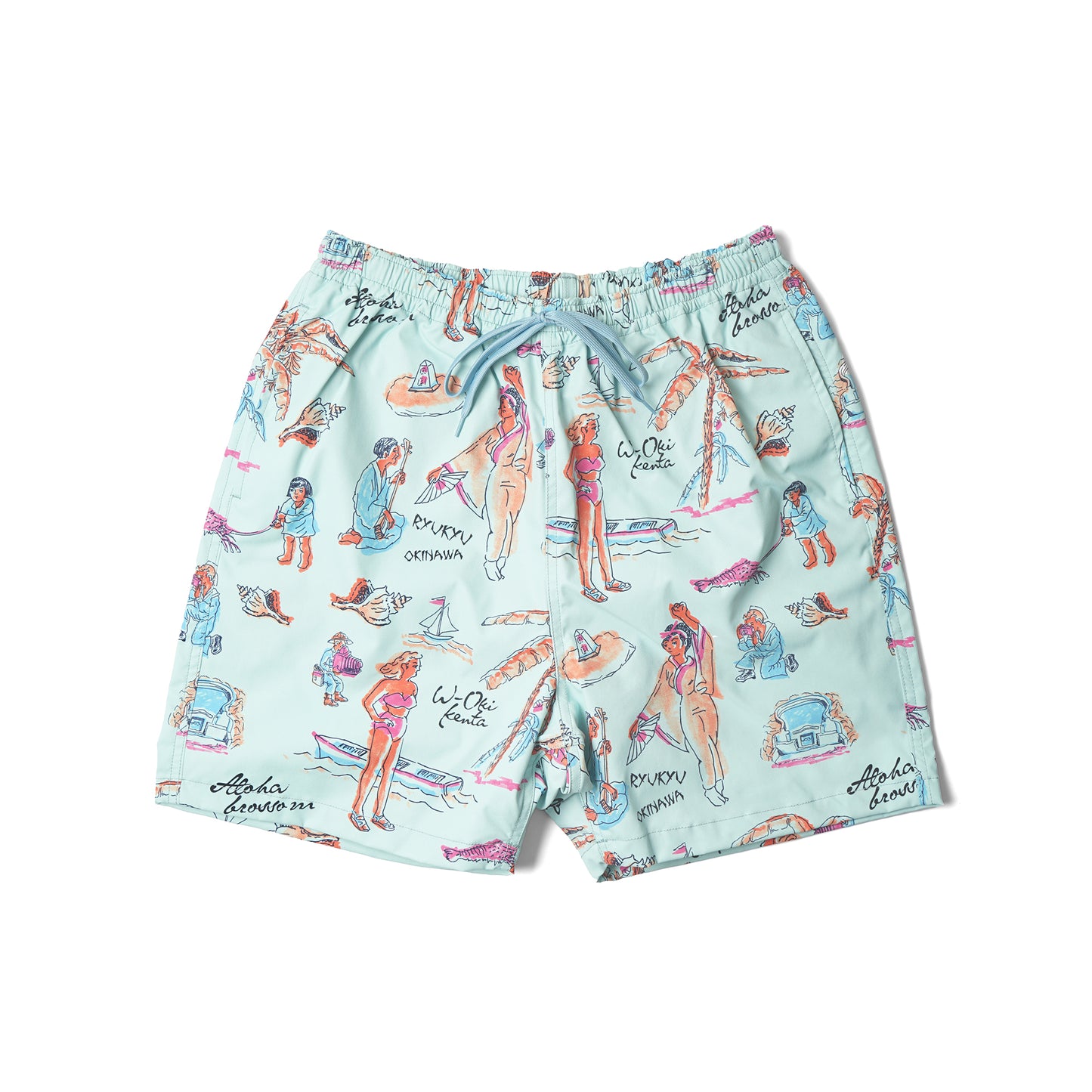 RYUKYU SOUVENIR BEACH SHORTS MINT