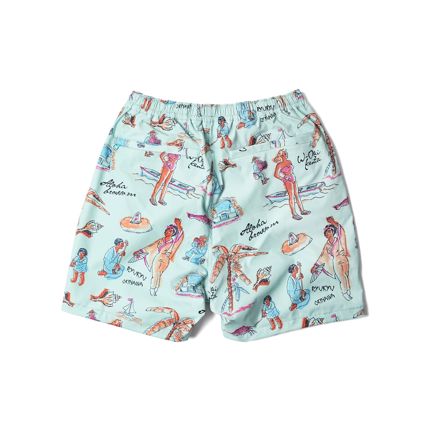 RYUKYU SOUVENIR BEACH SHORTS MINT