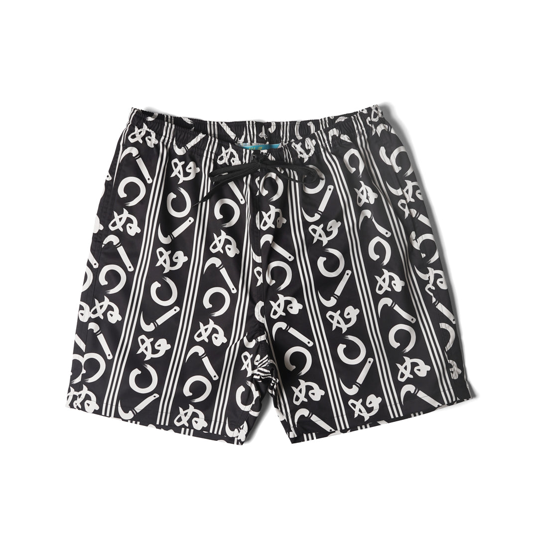 KAMAWANU BEACH SHORTS BLACK – Alohablossom