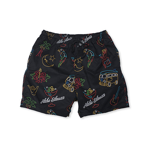 NEON BEACH SHORTS BLACK