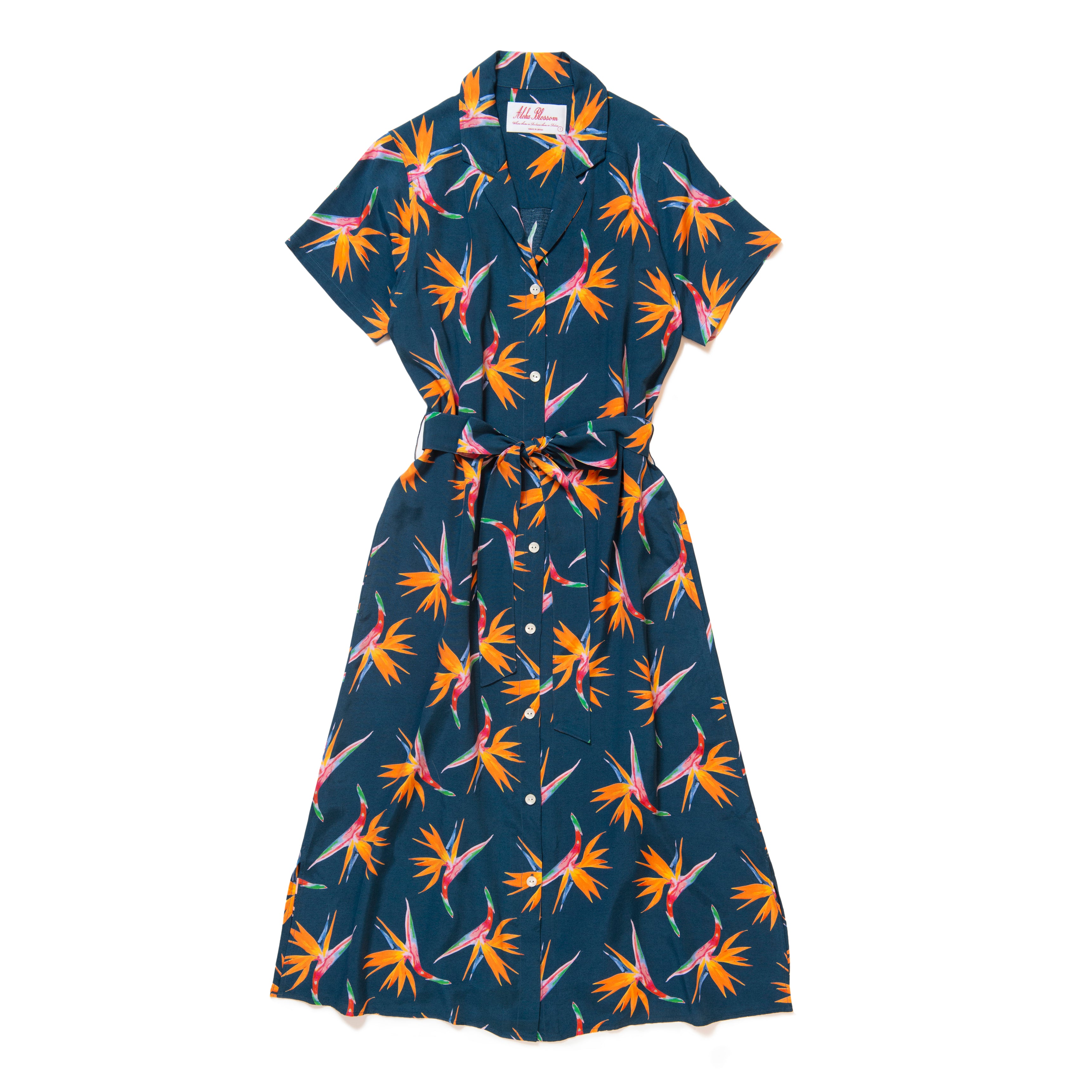 BIRDS OF PARADISE DRESS NAVY – Alohablossom