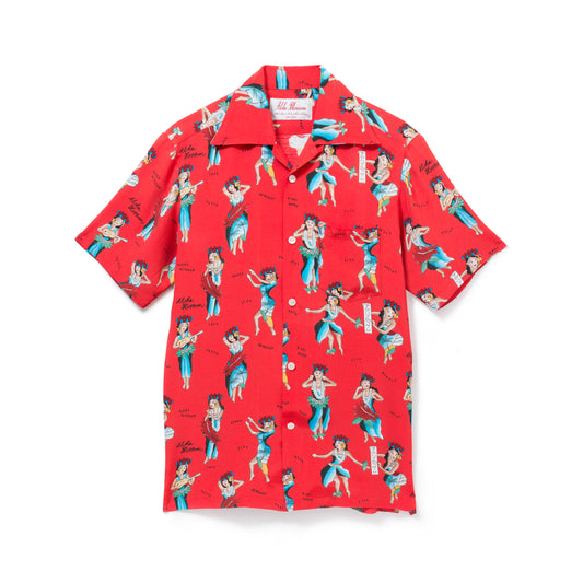 HULA GIRL SHORT SLEEVE RED