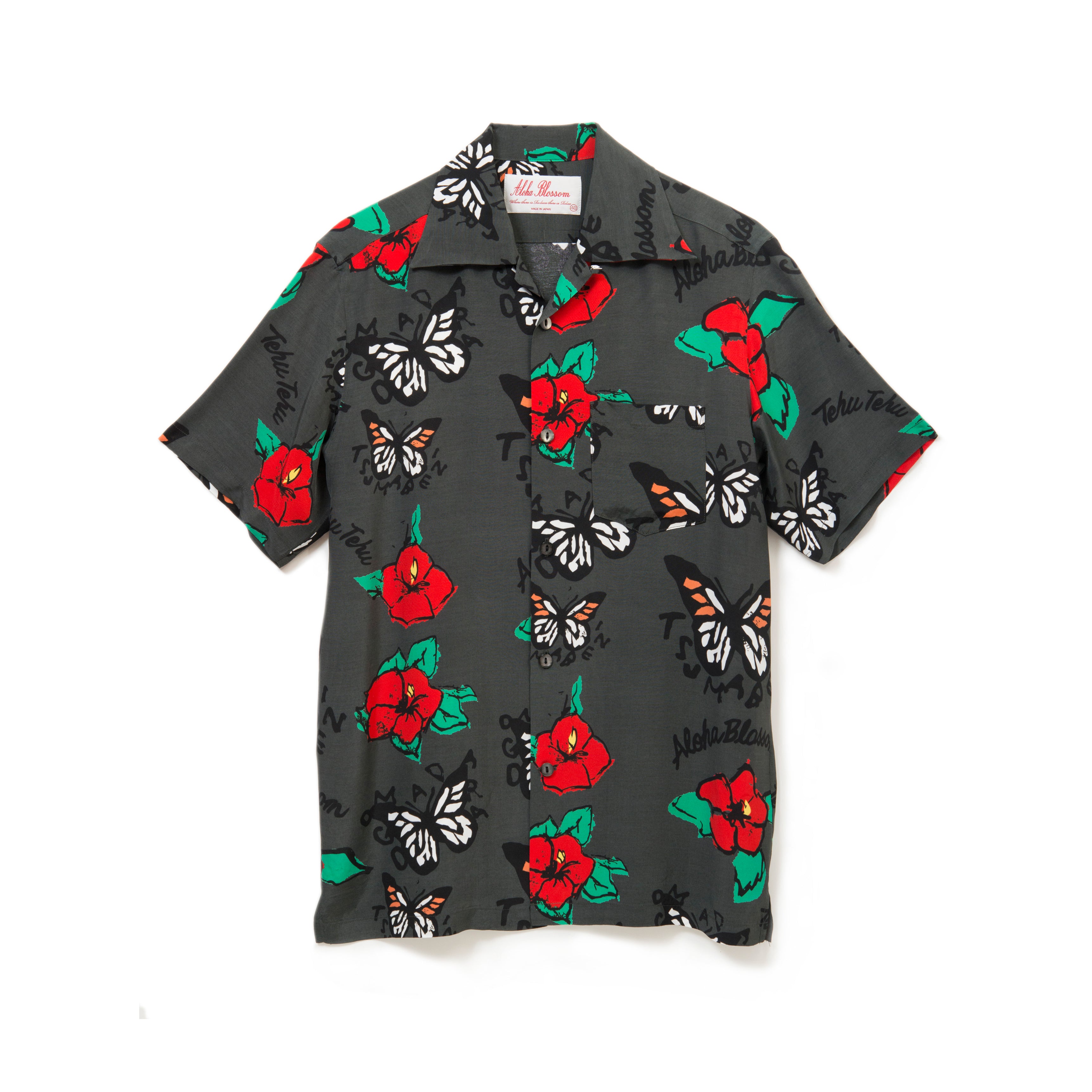 TEHU TEHU SHORT SLEEVE CHARCOAL – Alohablossom