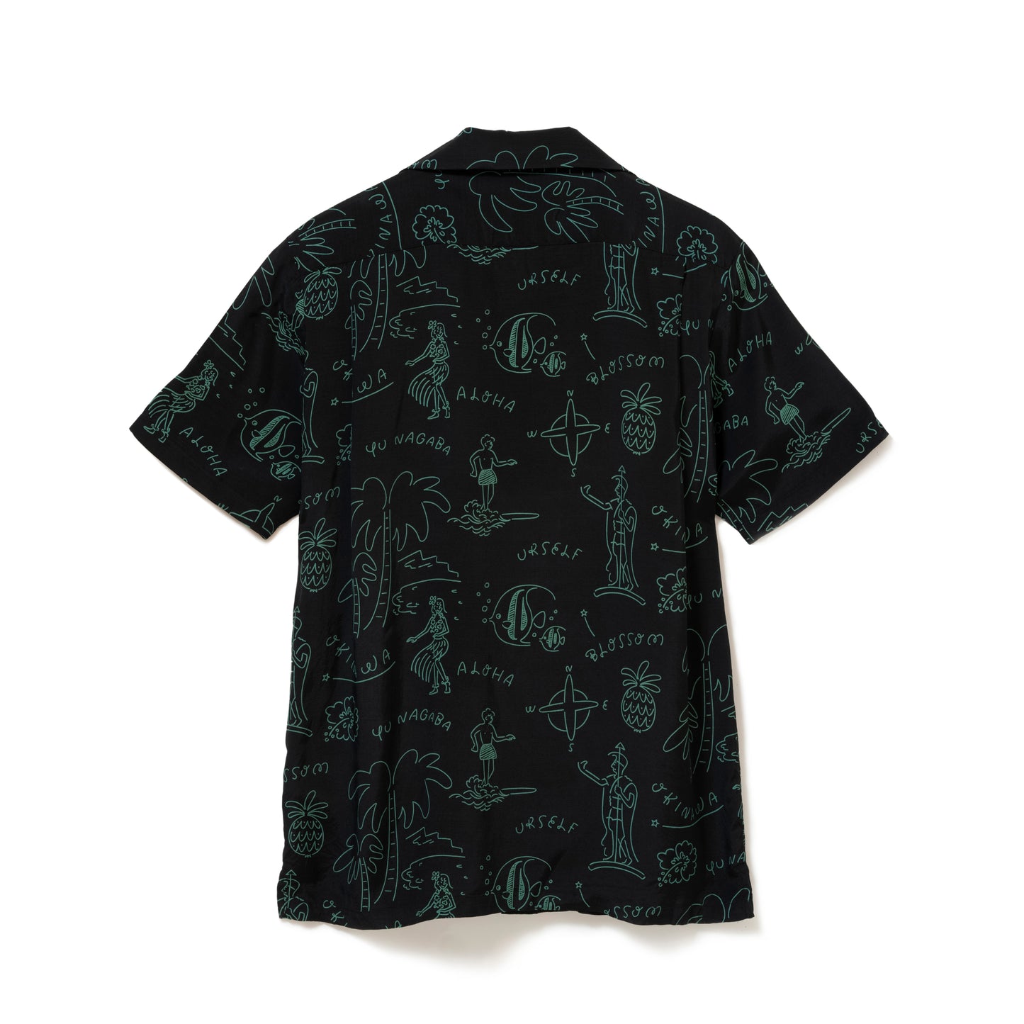 HAWAIIAN  SHORT SLEEVE BLACK&GREEN