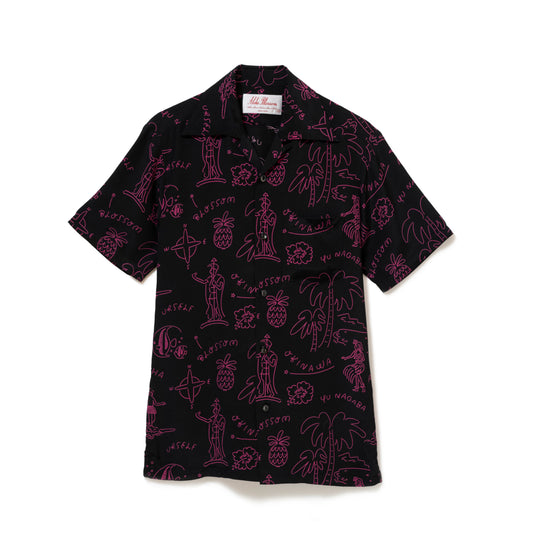 HAWAIIAN  SHORT SLEEVE BLACK&PINK