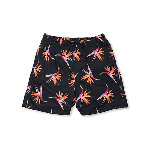 BIRDS OF PARADISE BEACH SHORTS BLACK