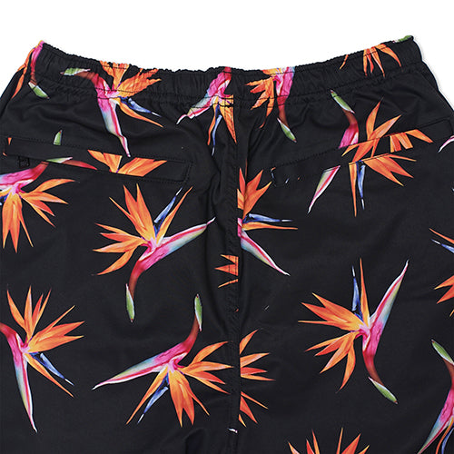 BIRDS OF PARADISE BEACH SHORTS BLACK